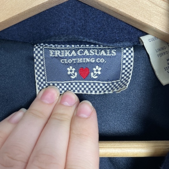 Erika Casuals wool blend navy peacoat Sz. M coastal, chic, minimal - Picture 8 of 8